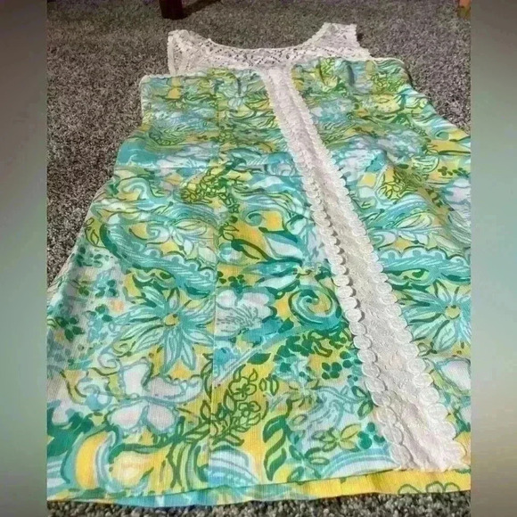 Lilly Pulitzer Sofia Lace Shift Dress Dandelion Yellow Beach Gypsies Size 2 - Picture 3 of 11